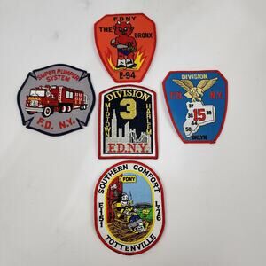 Lot 5 Fire Department Patches FDNY Bronx Tottenville Super Pumper Bklyn Harlem